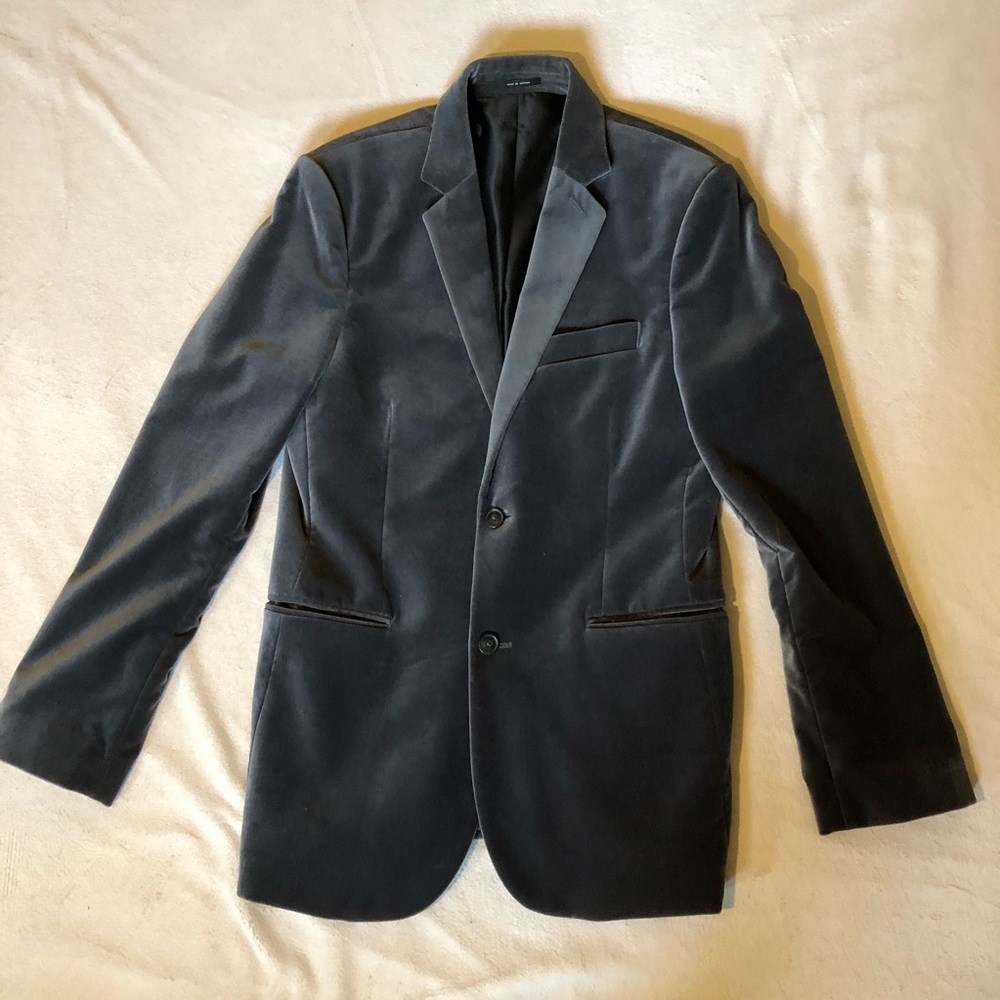 Express Silver Grey Velvet Blazer 38R